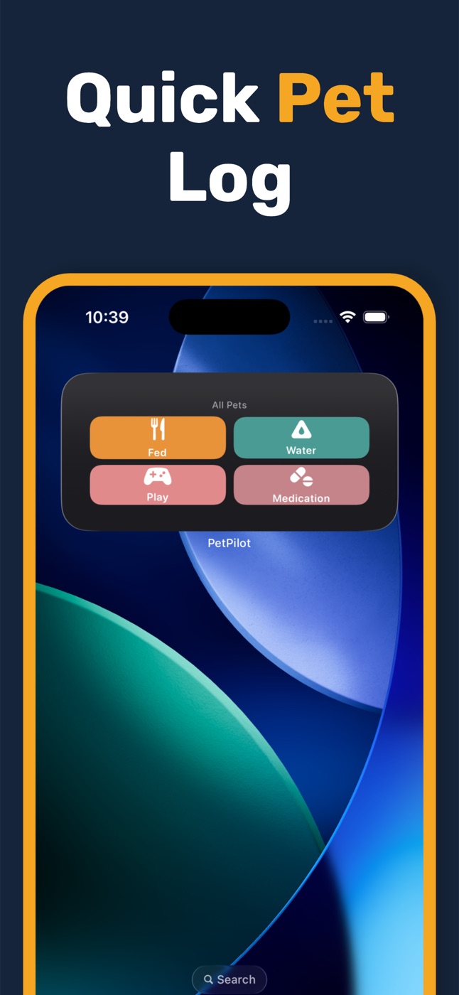 Quick pet log from a Home Screen widget