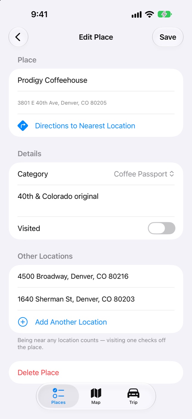 Place details with directions and other branch locations